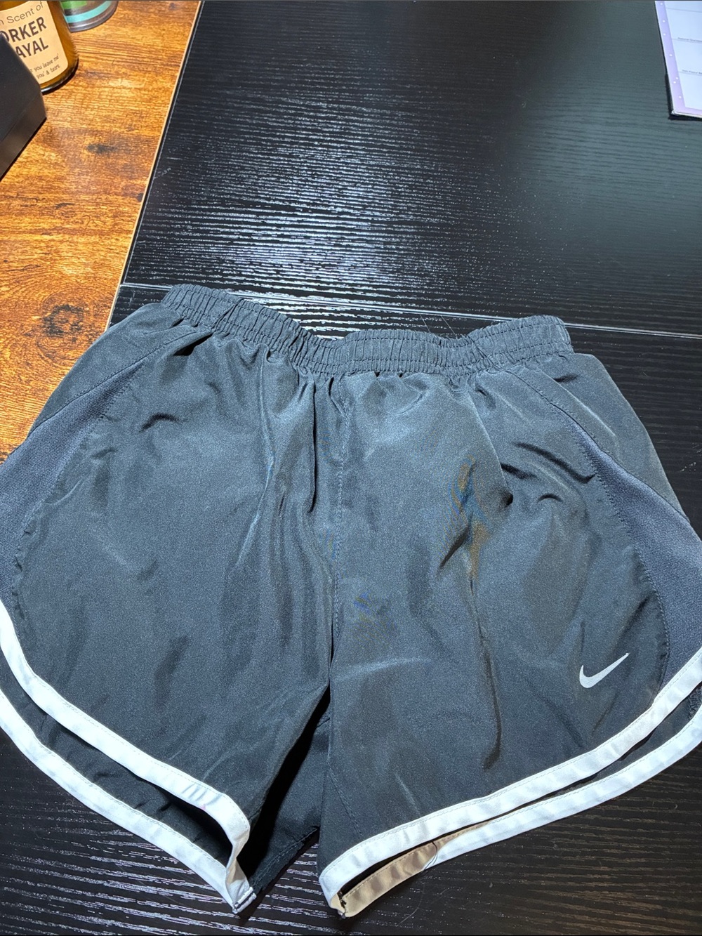 Nike Black Shorts with White Trim - Kids Athletic